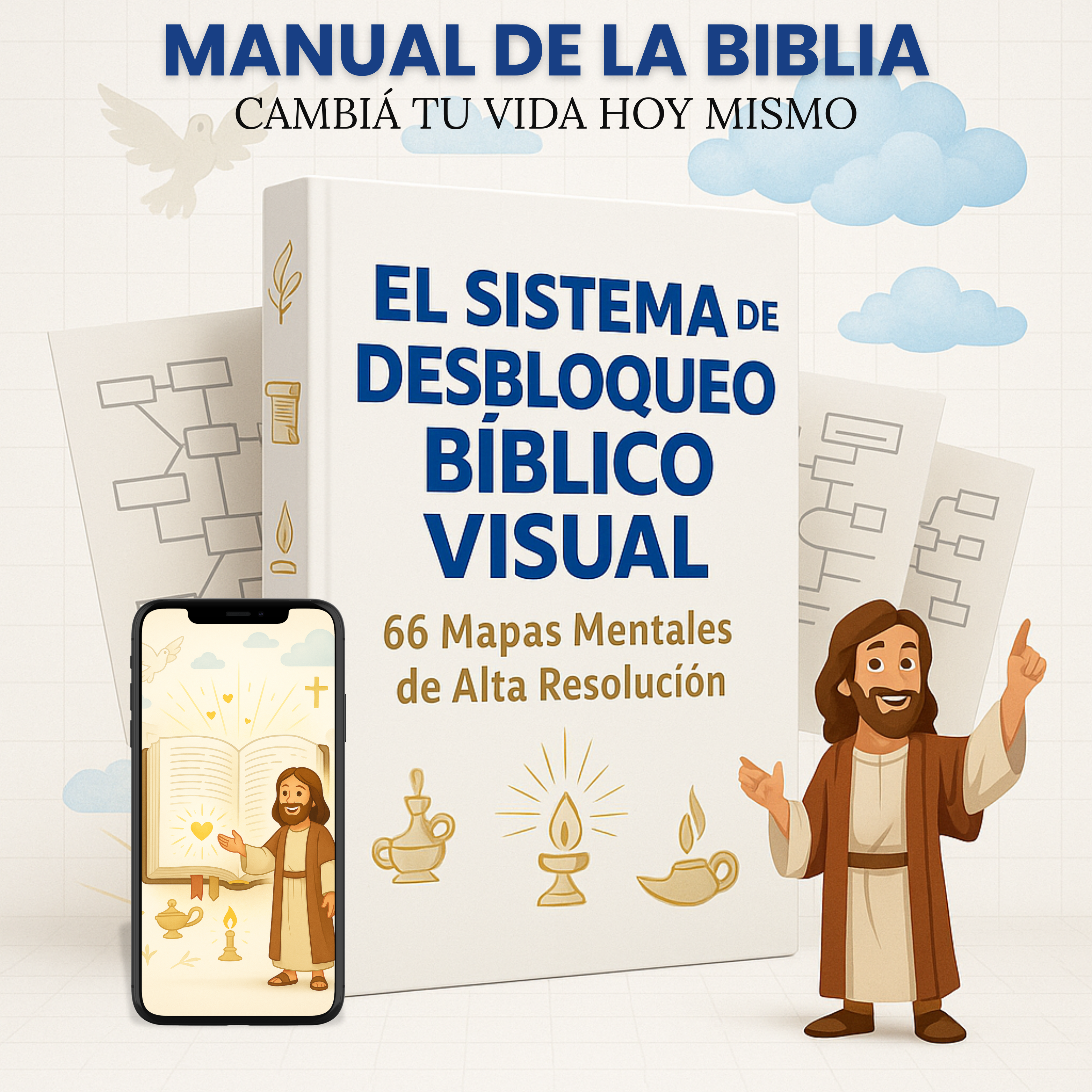 El Sistema de Desbloqueo Bíblico Visual (66 Mapas Mentales de Alta Resolución) + 5 Bonus de regalo🎁